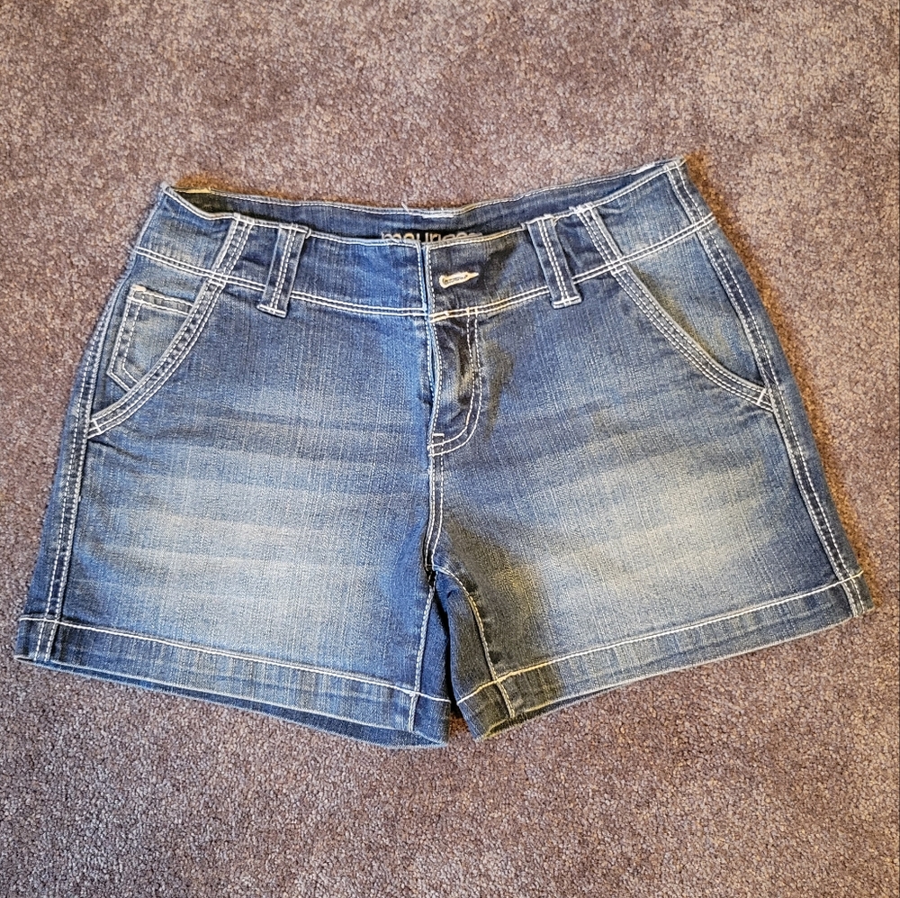 Maurices Blue Jean Shorts Vintage Distressed Look
